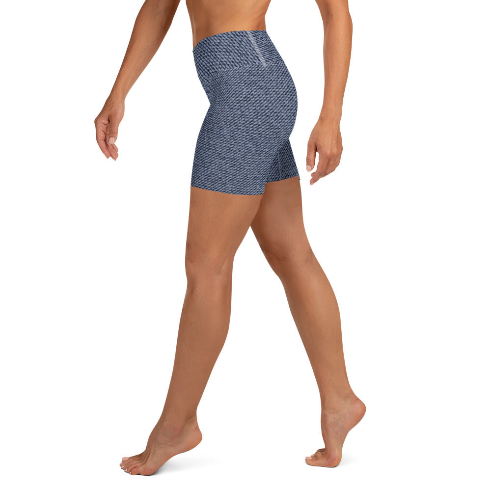 Faux Denim Yoga Shorts